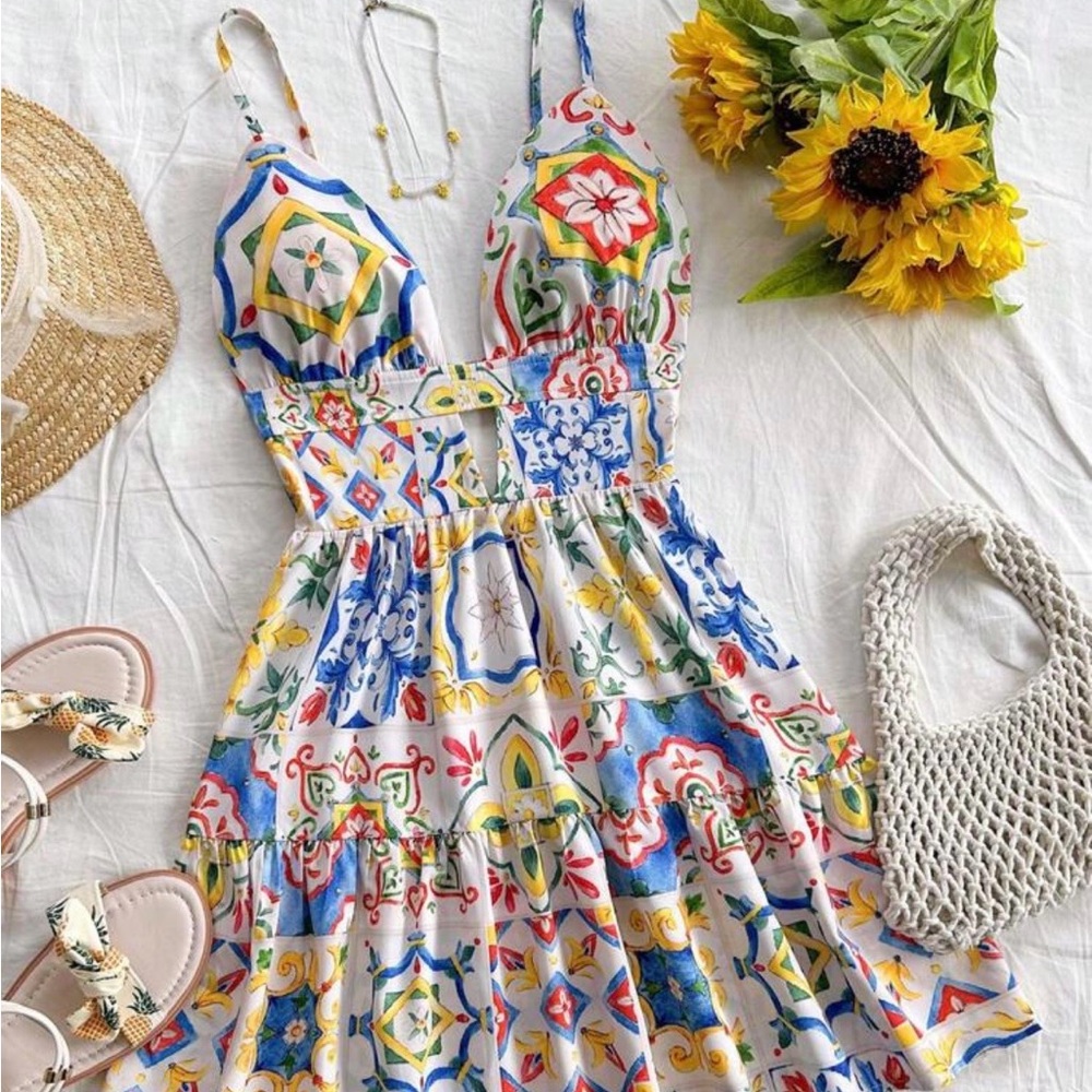 Colorful Patterned Summer Dress